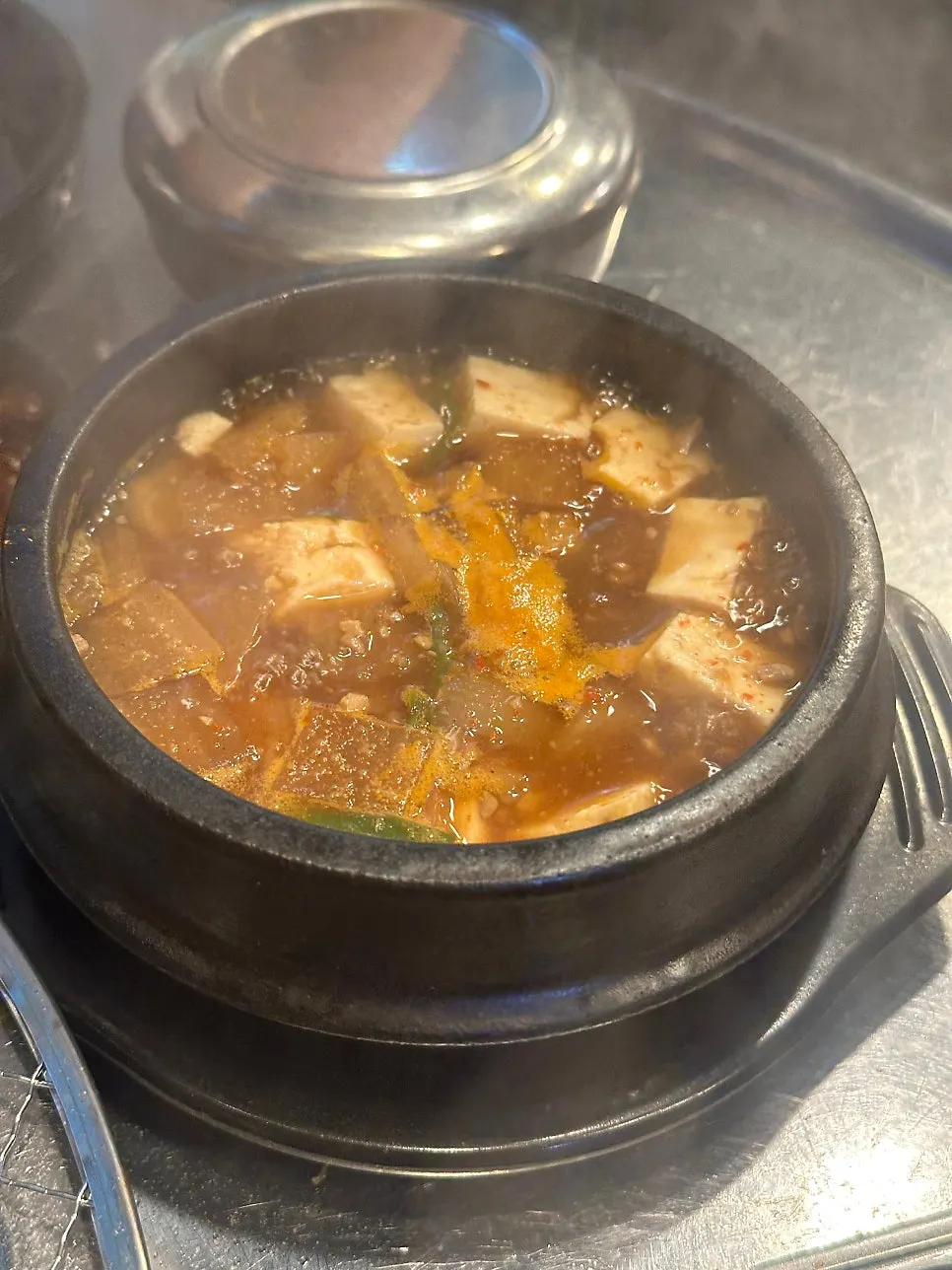 Doenjang jjigae with tofu and vegetables