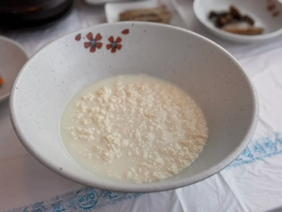 A close-up of the soft-textured chodang sundubu