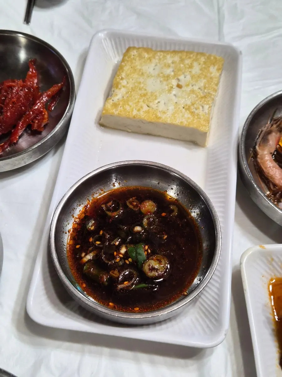 Soft tofu served as a basic side dish