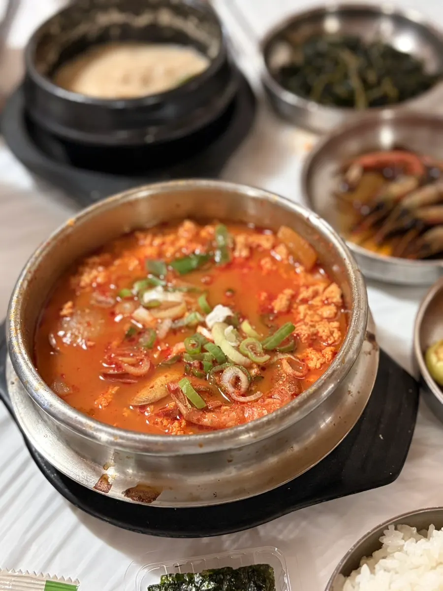 Spicy sundubu with a punchy broth