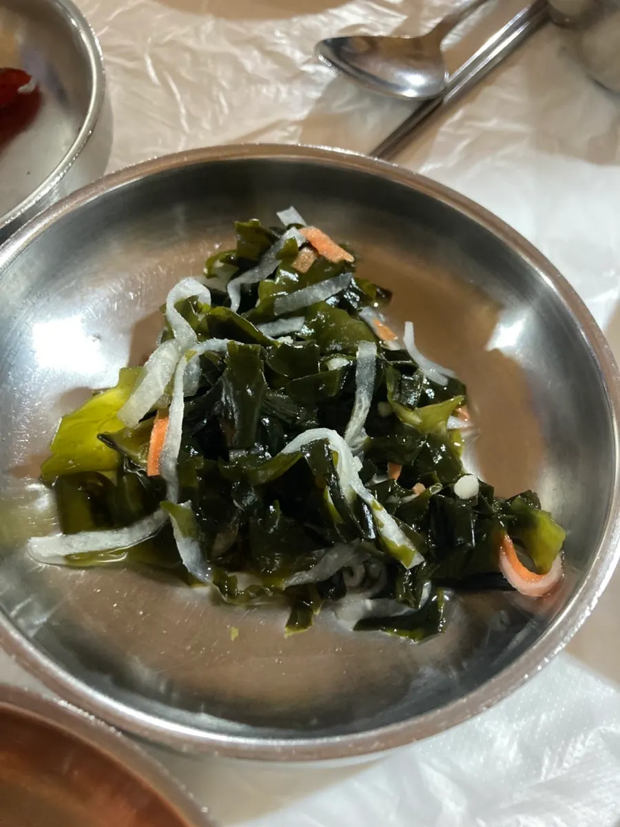 Plates of banchan at Daecheongmaru