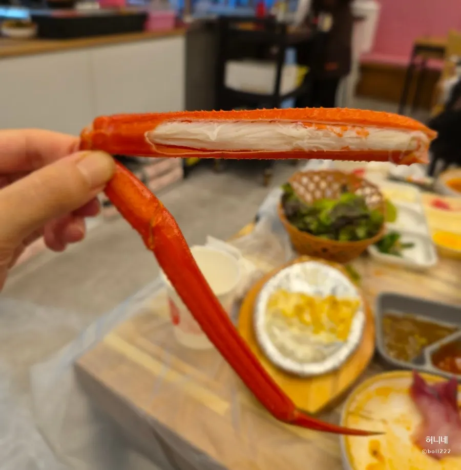 Two snow crabs prepared for easy eating