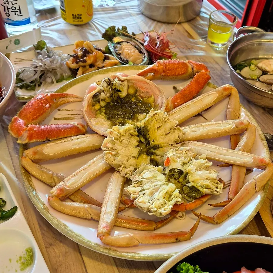 김이 오르는 통대게