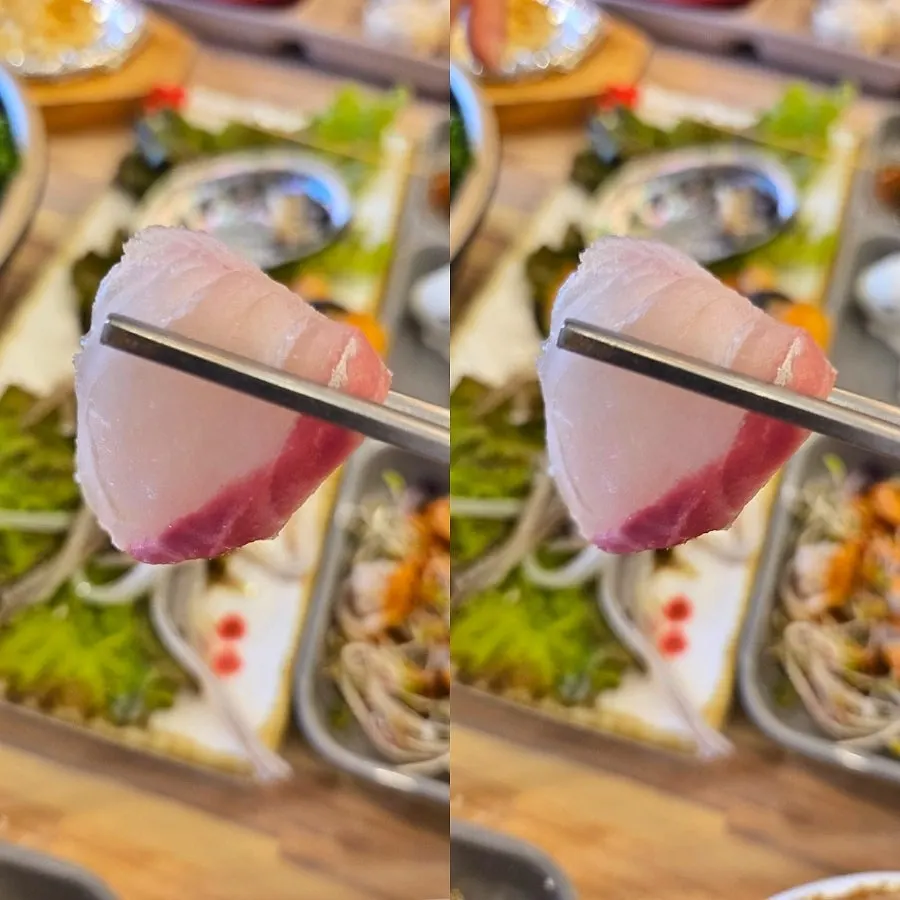 Plate of sashimi served with the snow crab set
