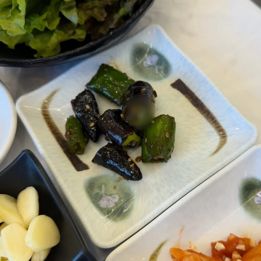 Plate of basic banchan side dishes