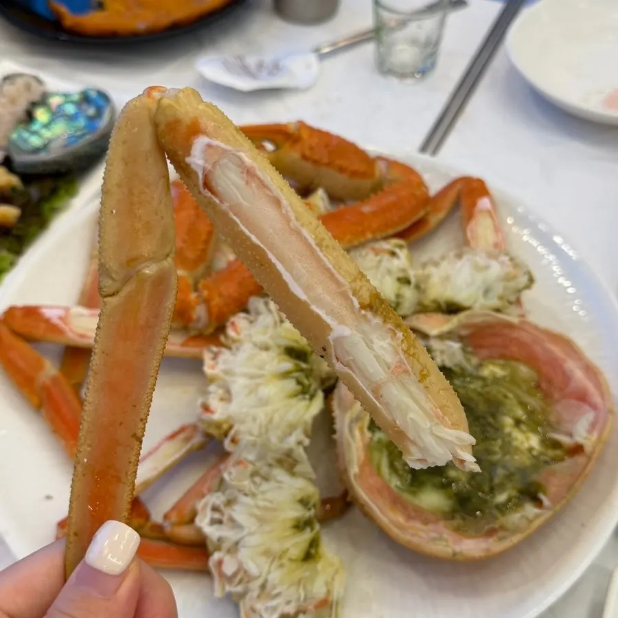 Snow crab leg packed with meat