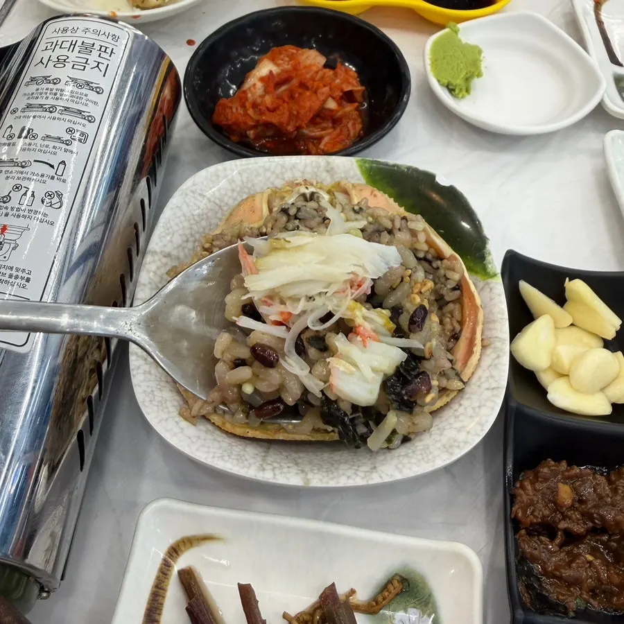 Leftover crab shells after finishing the meal