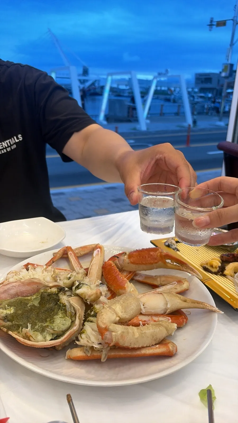 A bite of plump crab claw meat