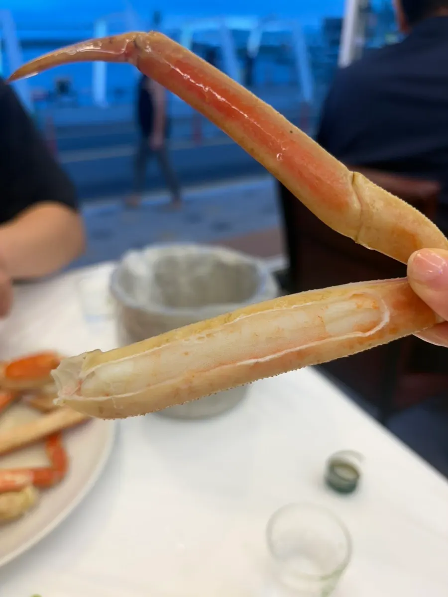 White meat visible inside a snow crab leg