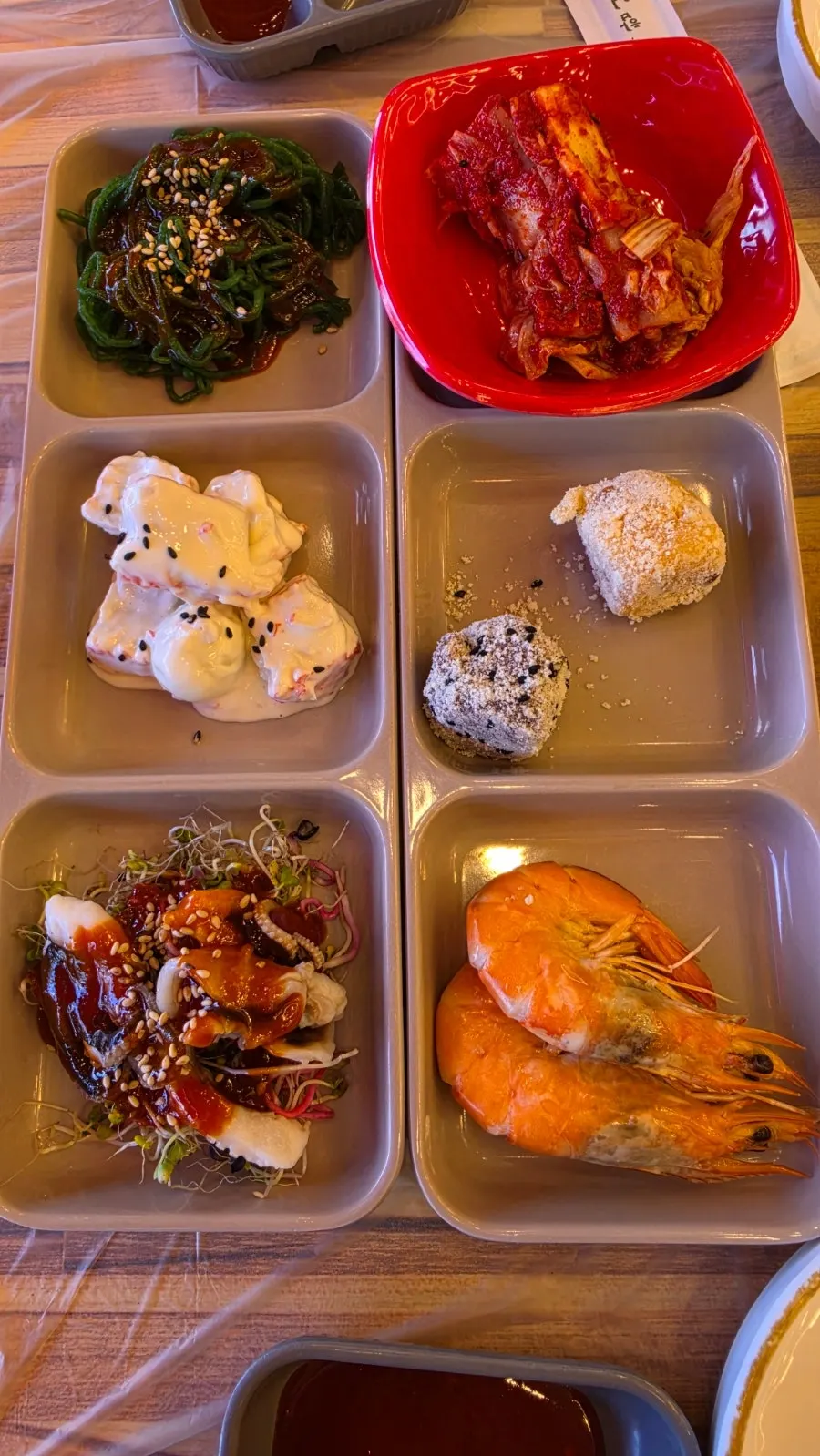 Banchan (side dish) plate included in the set