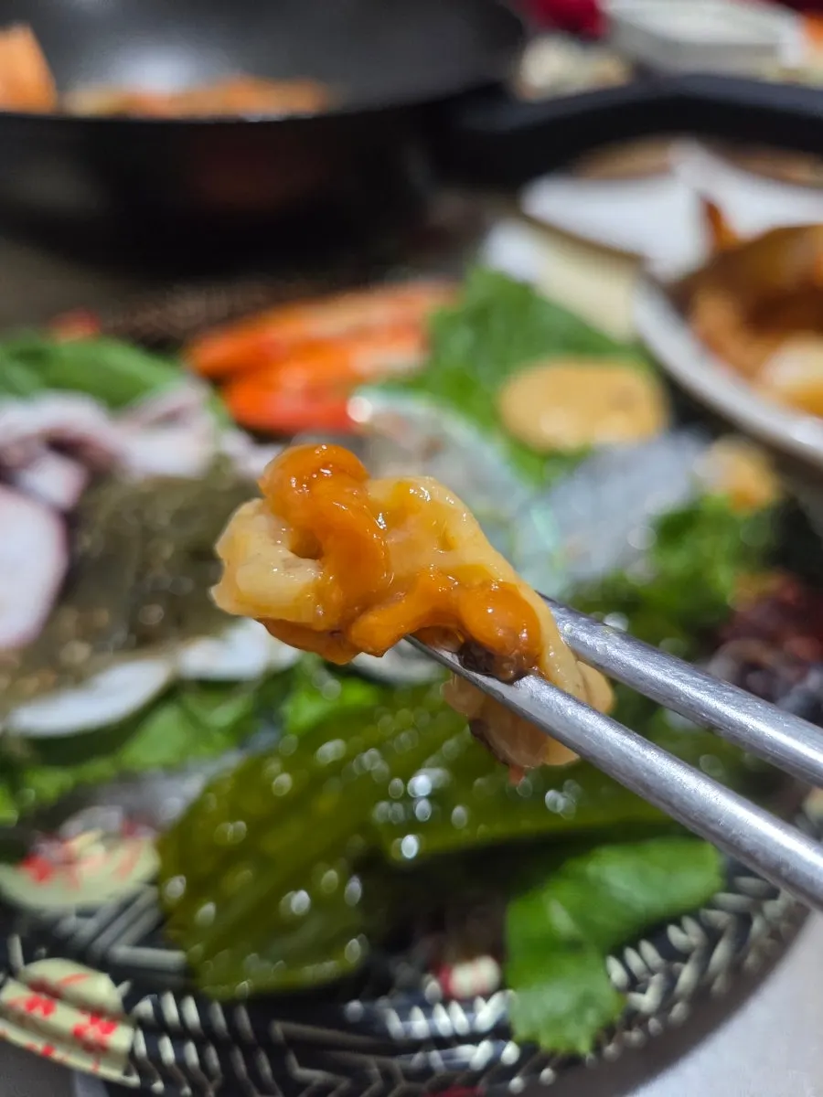 Plate of blanched squid, octopus and shrimp