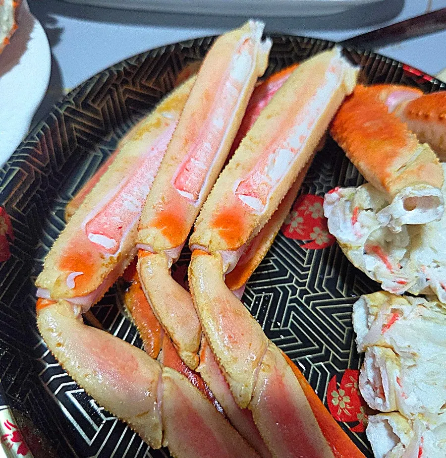 Cross-section of a plump snow crab leg