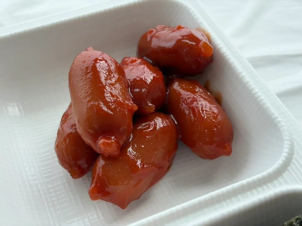 짜글낙지 국물과 반찬