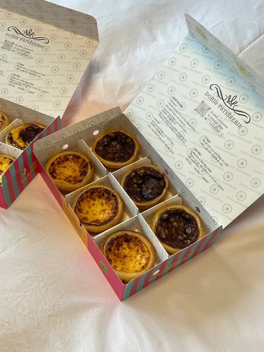 Walnut egg tart with strong cinnamon aroma