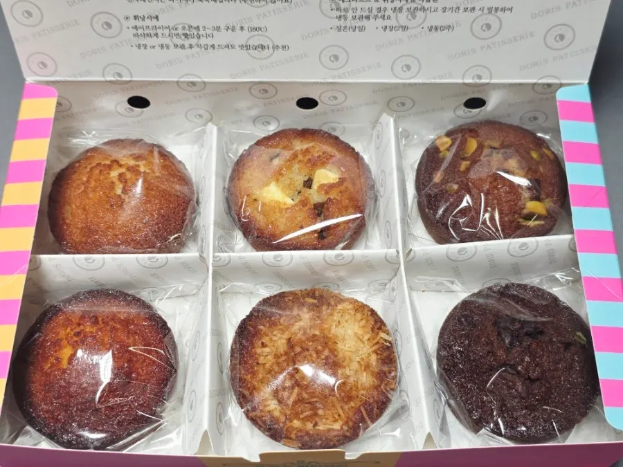 Box of 6 original egg tarts opened at home