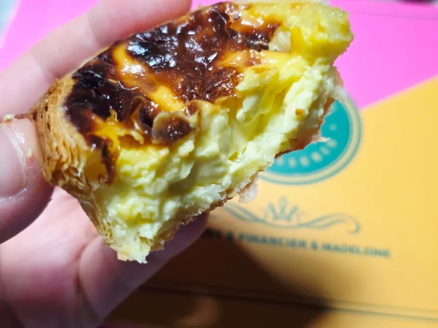 Egg tart enjoyed with coffee