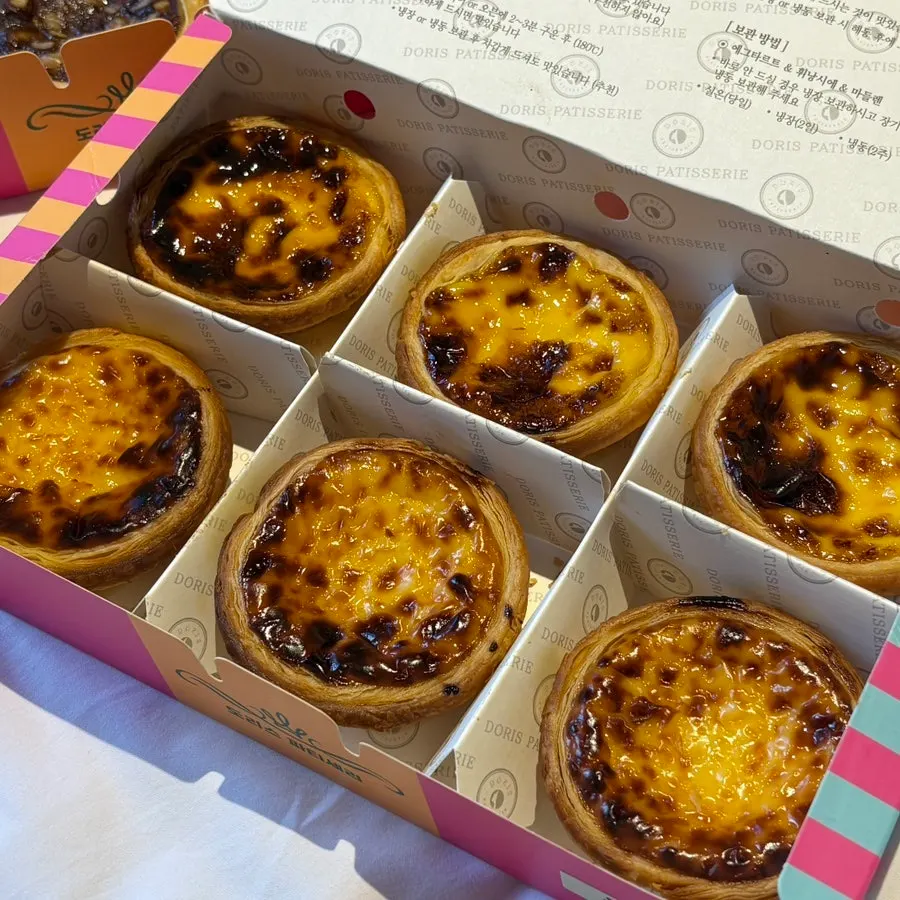 Closing photo summing up the Doris Patisserie egg tarts