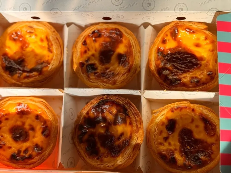 Salted caramel, pistachio, and yellow cheese financiers