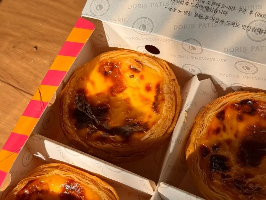 Egg tart enjoyed together with coffee