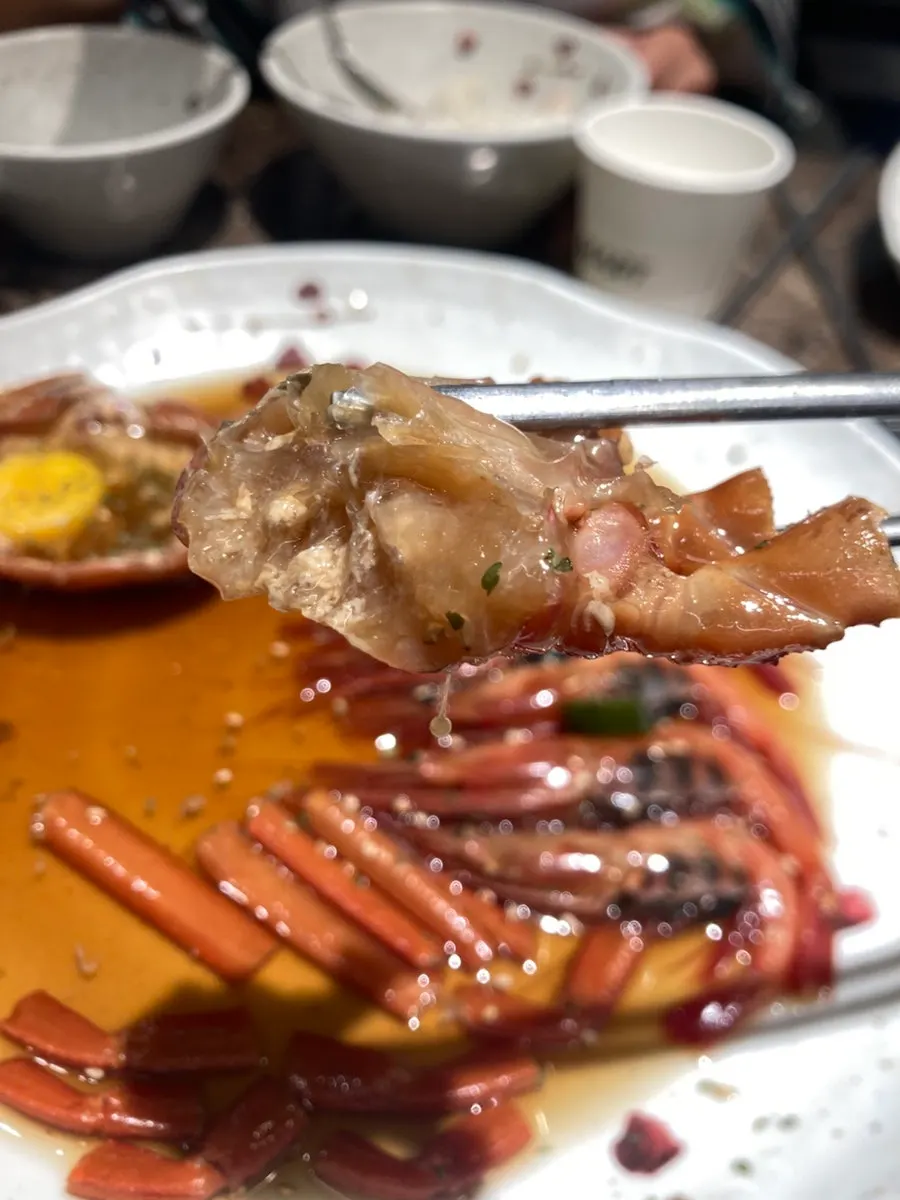 Marinated shrimp set meal with great savory flavor