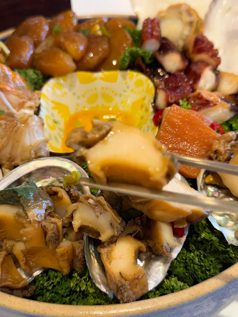 Abalone marinated in soy sauce seasoning