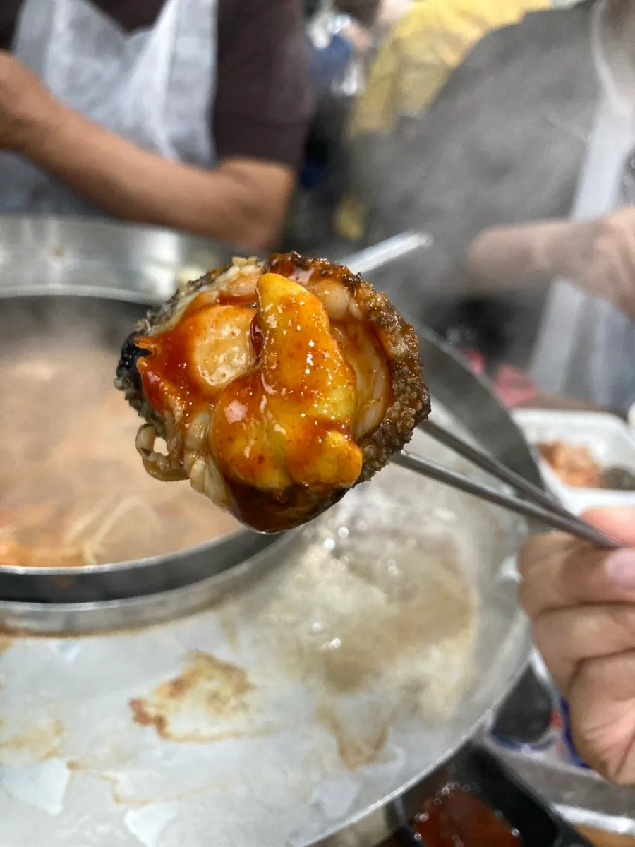 식사 마무리한 칼국수 냄비