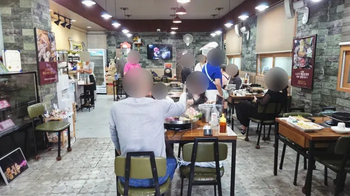 Inside the restaurant after the lunch peak has passed