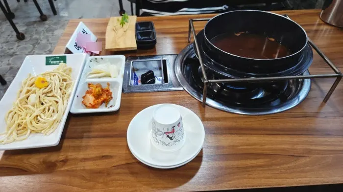 A table already set up for a Naver reservation