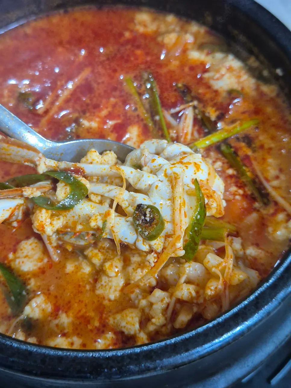 순두부가 어우러진 짬뽕순두부 클로즈업