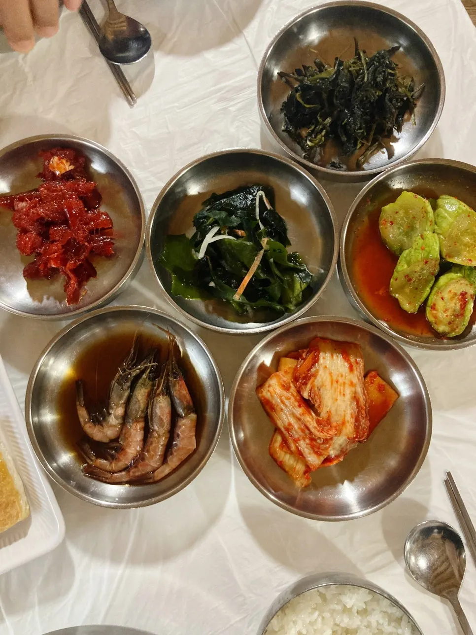 Table filled with Daecheongmaru's basic banchan