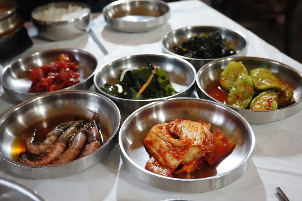 Finished sundubu meal spread at Daecheongmaru