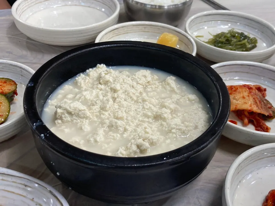 A bowl of white Chodang sundubu