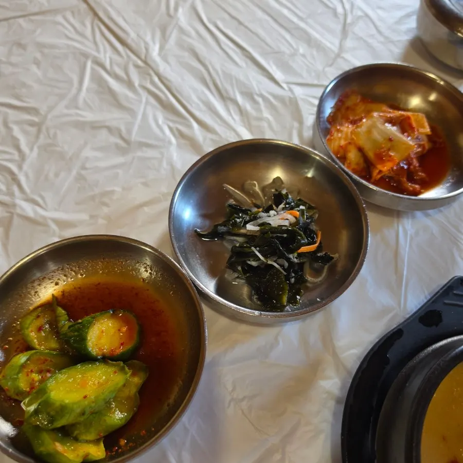 A side dish plate enjoyed alongside the sundubu