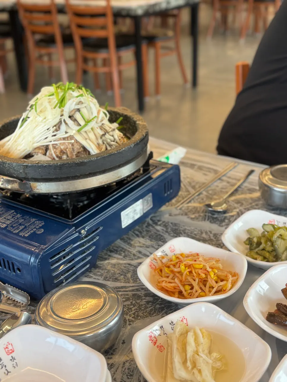 국물이 졸아든 돌판 한우불고기