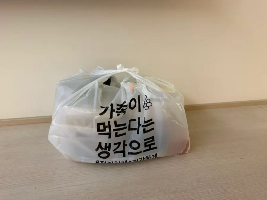 Takeout sashimi containers unpacked at the hotel