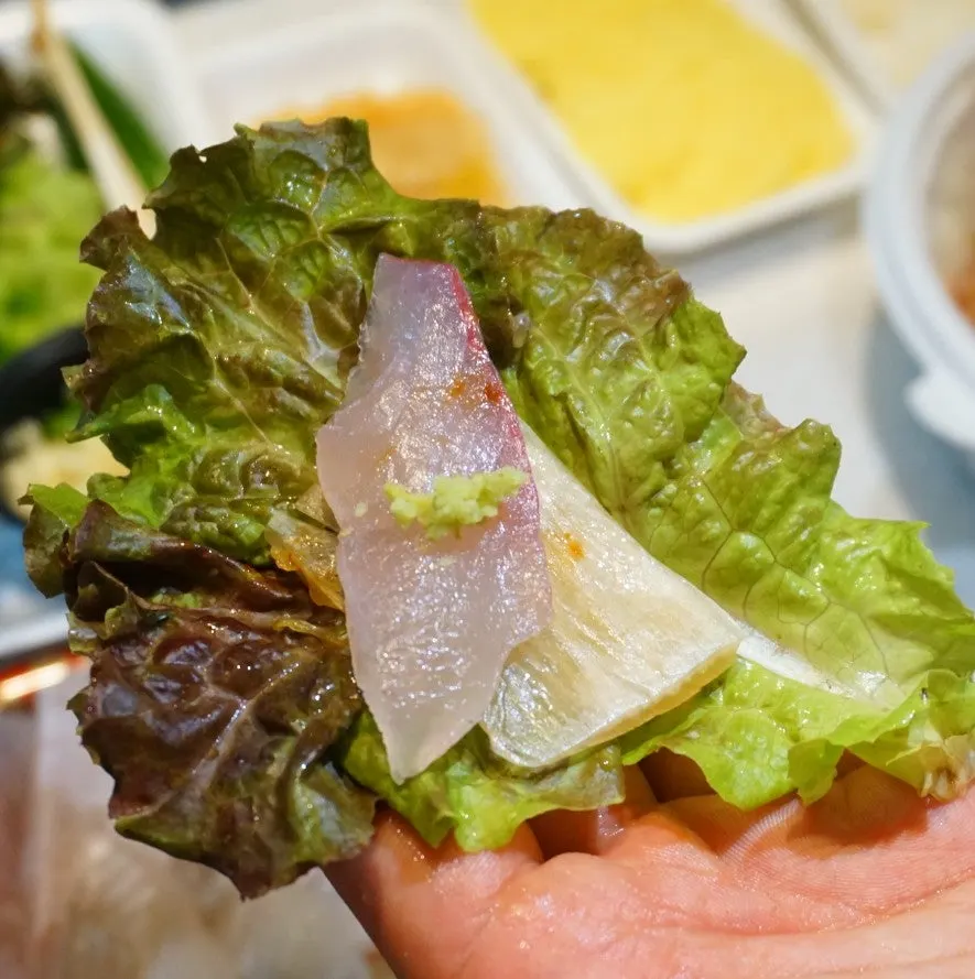 광어 우럭 도다리 마르미 모듬회 클로즈업