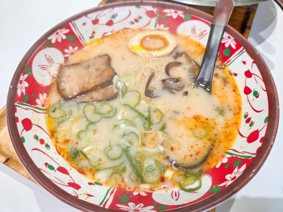 A bowl of Karai Ramen at Ichiba Ramen