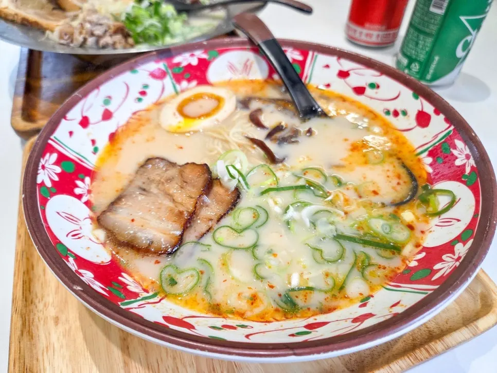 Hearty spicy broth of the Karai Ramen