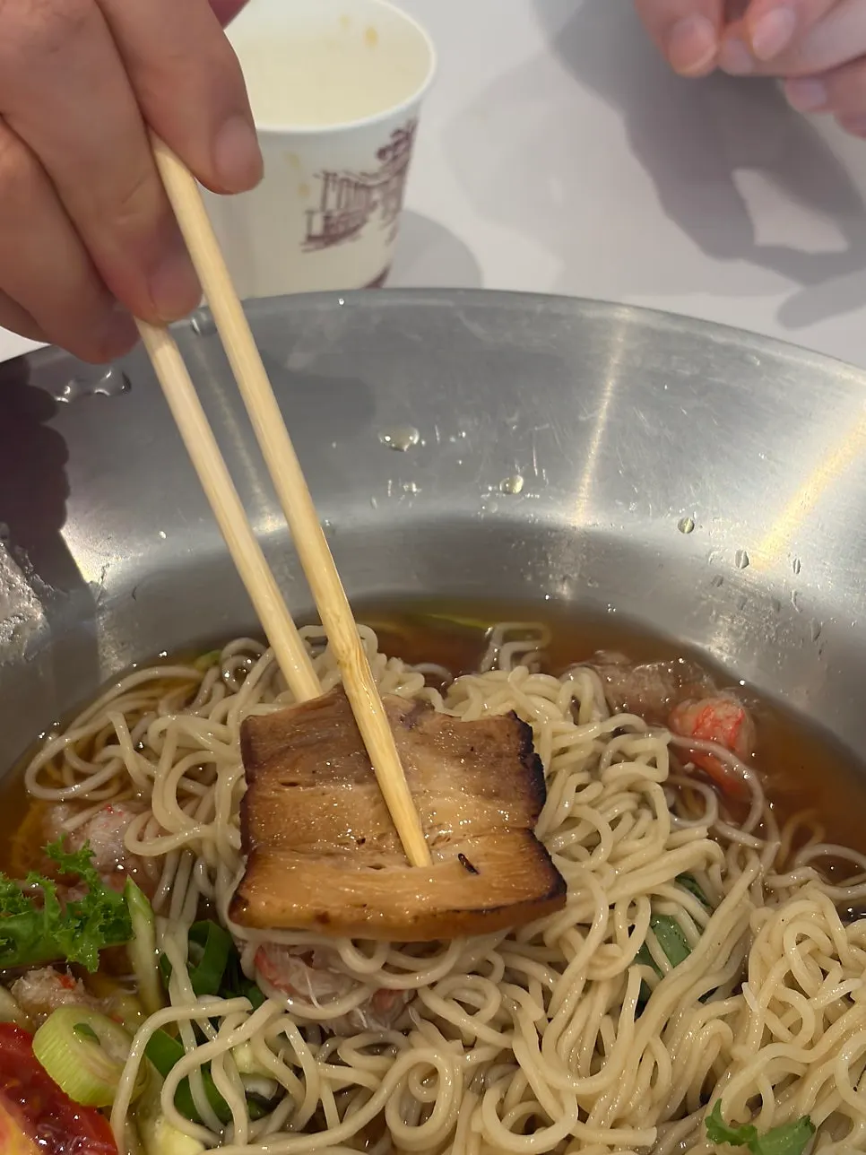 A spoonful of tonkotsu broth