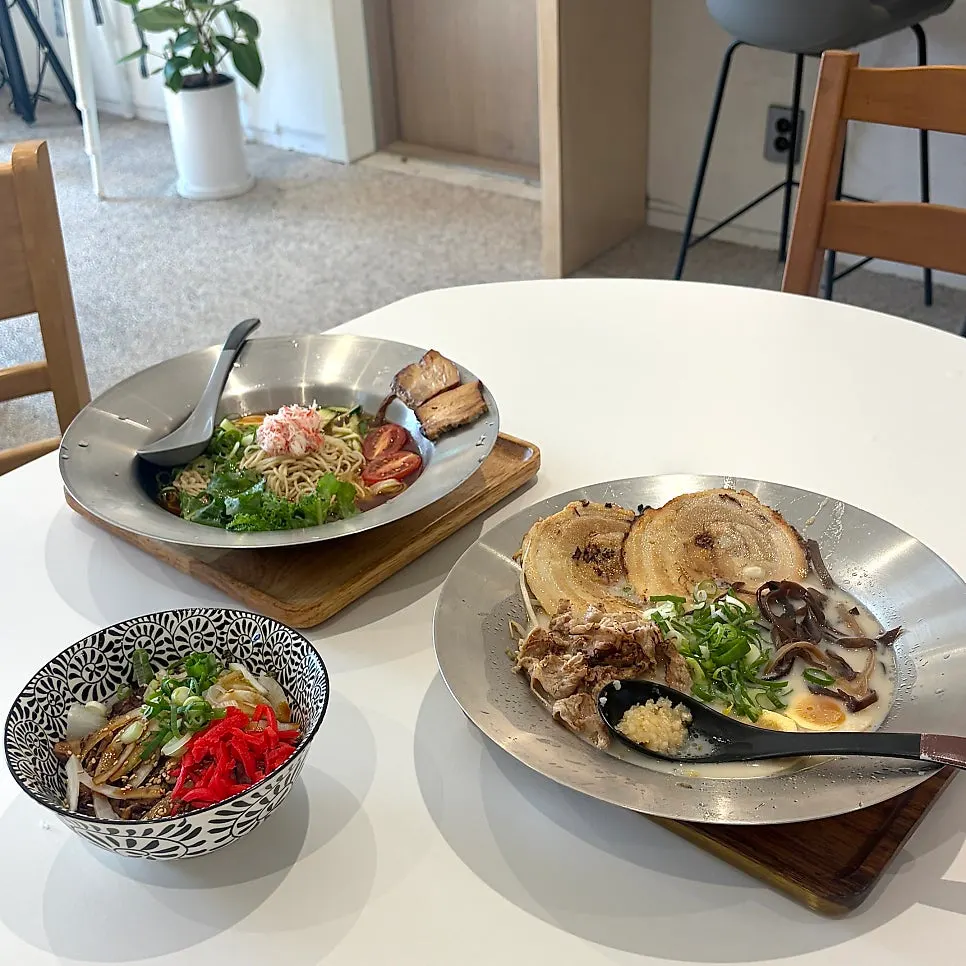 Chashudon topped with chashu and green onions