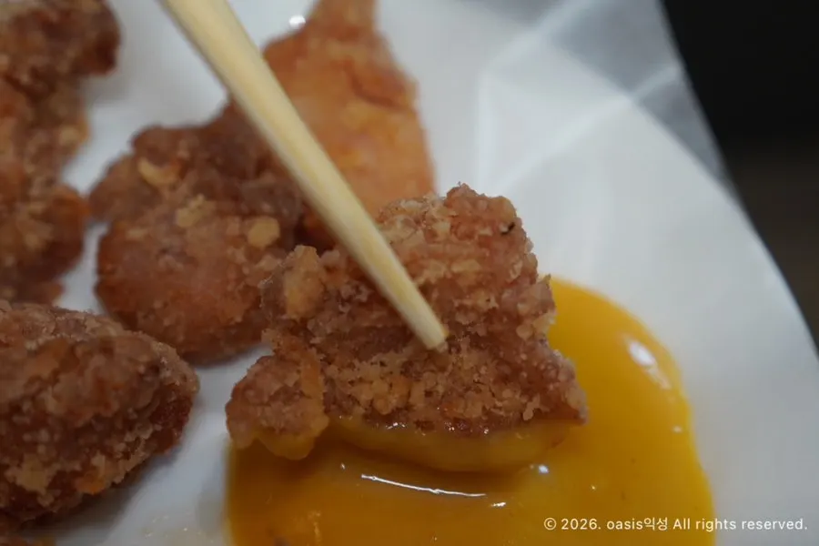 Cross-section of crispy karaage