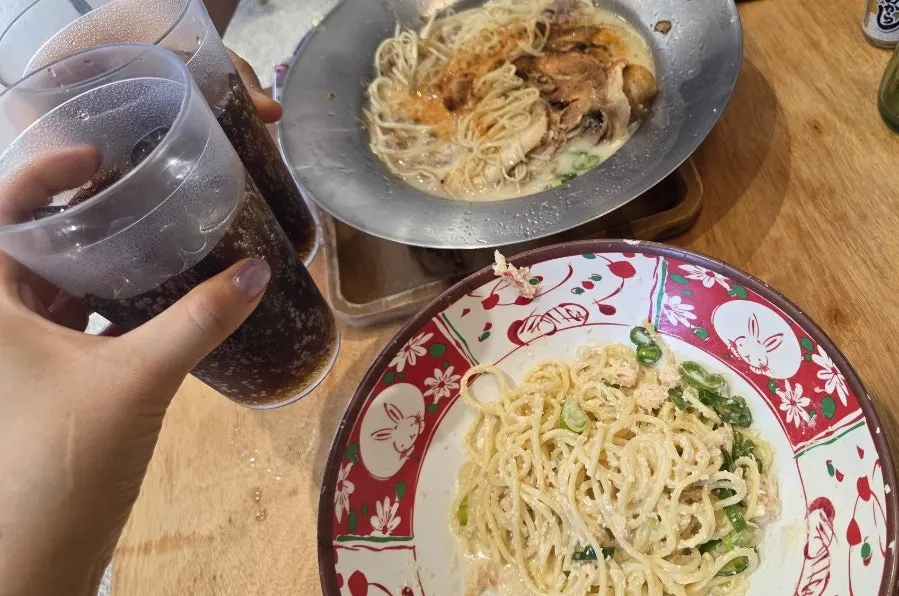 Table at Ichiba Ramen after finishing the meal