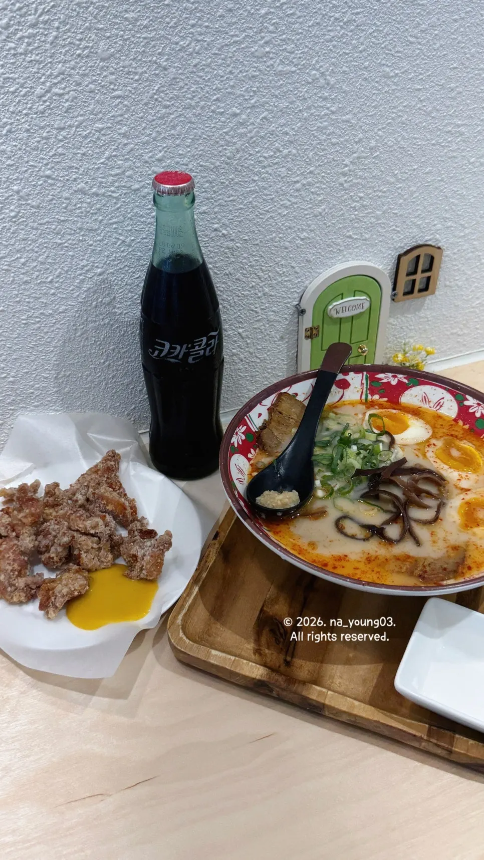 Ramen being prepared in Ichiba Ramen's open kitchen