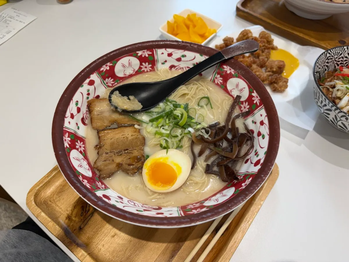 Generous Ichiba Ramen lunch spread with sides included