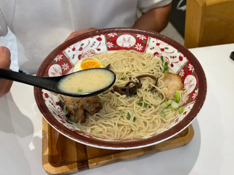 Tonkotsu ramen with extra noodles at Ichiba Ramen