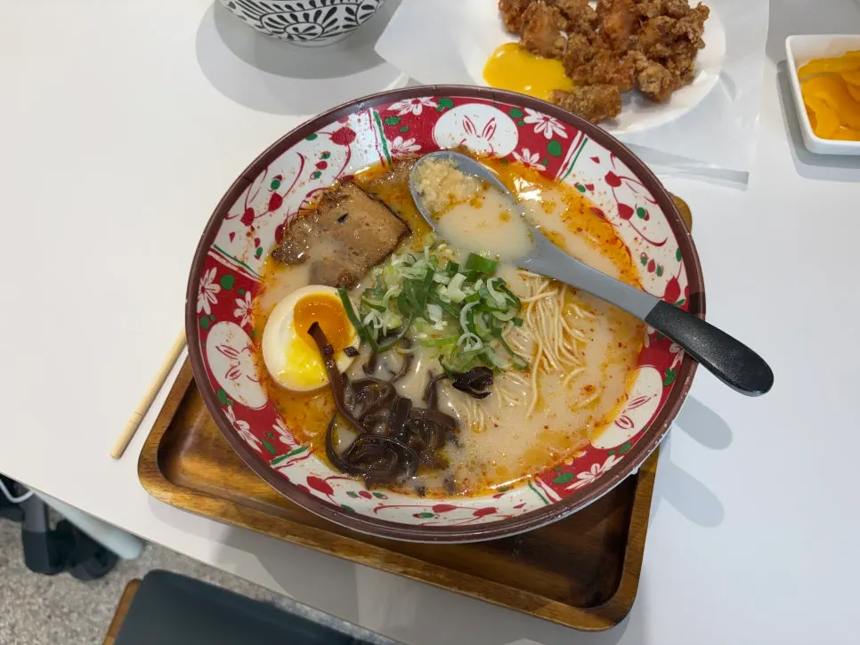 Milky bone-broth soup of the tonkotsu ramen
