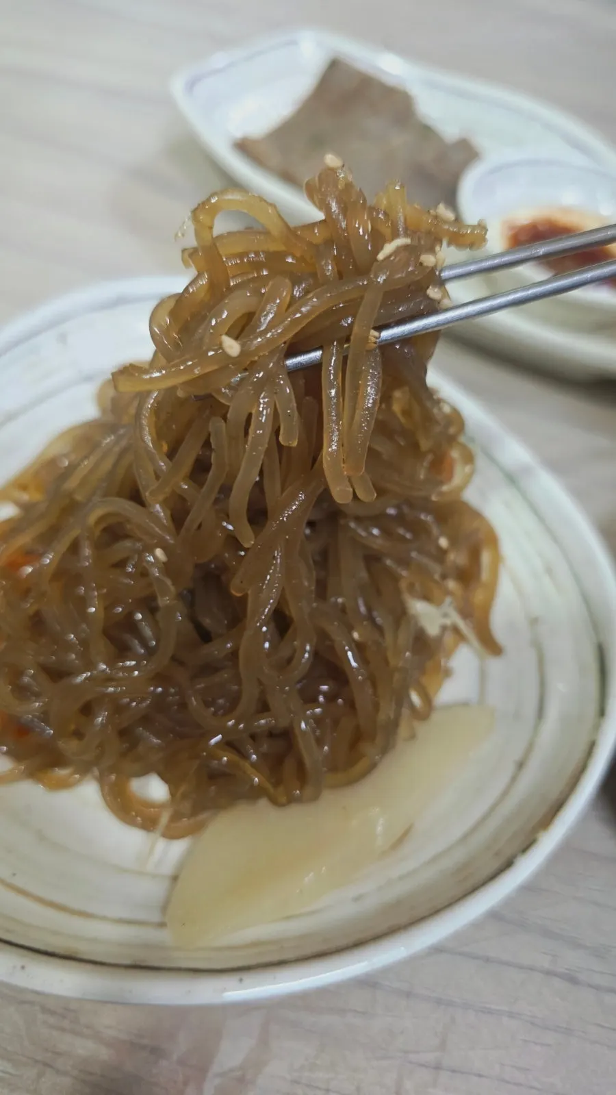 Close-up of seasoned stir-fried anchovy side dish