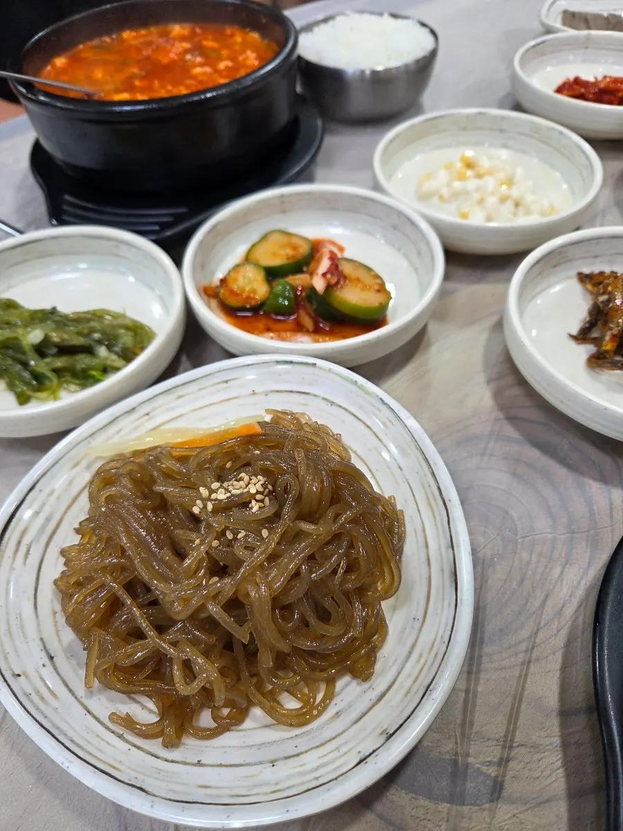 The sundubu pot after finishing the meal