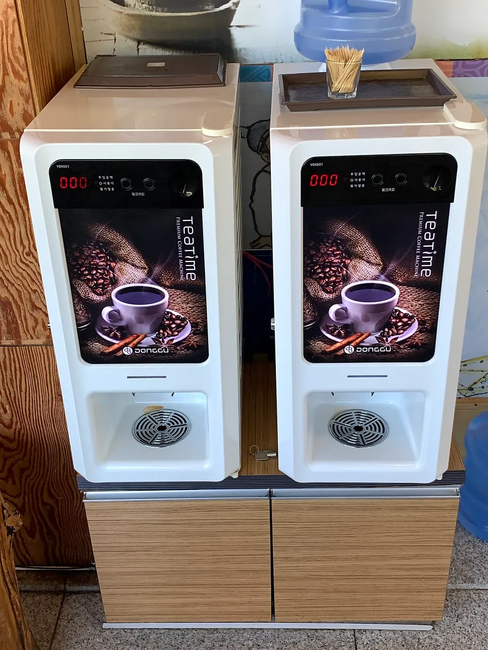 Coffee machine near the exit
