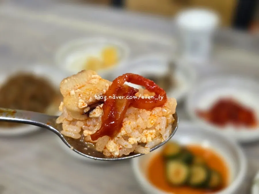 Seafood jjamppong sundubu with a whole abalone